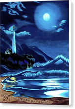 Load image into Gallery viewer, Lighthouse Moonlit Sky - Canvas Print