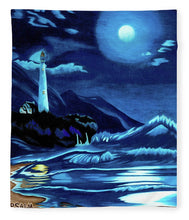 Load image into Gallery viewer, Lighthouse Moonlit Sky - Blanket