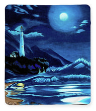 Load image into Gallery viewer, Lighthouse Moonlit Sky - Blanket