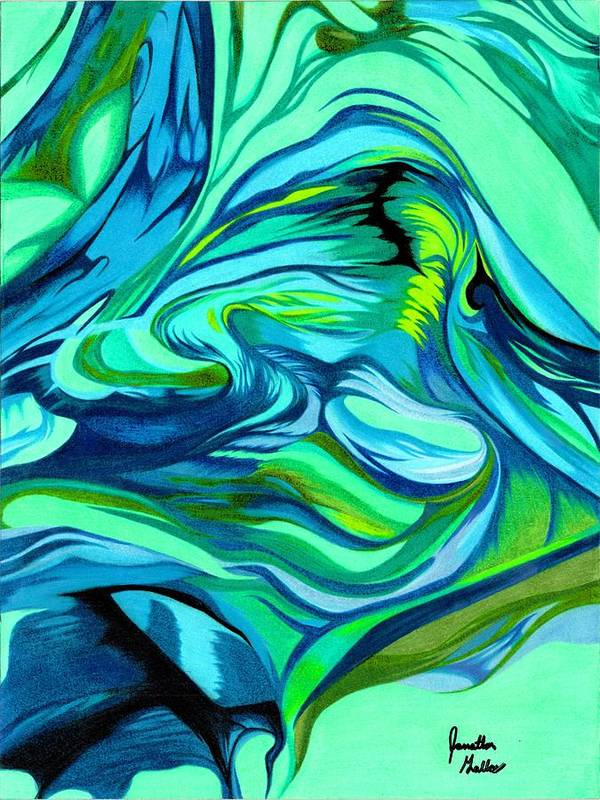 Abstract Green Personality - Art Print