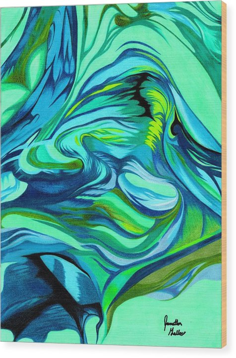 Abstract Green Personality - Wood Print