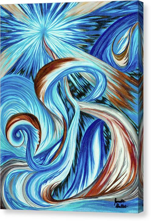 Blue Energy Burst - Canvas Print