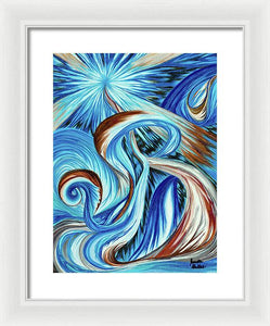 Blue Energy Burst - Framed Print