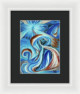 Blue Energy Burst - Framed Print