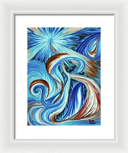 Blue Energy Burst - Framed Print