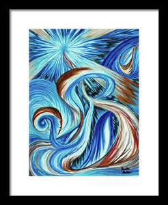 Blue Energy Burst - Framed Print