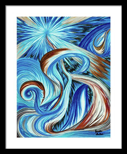 Blue Energy Burst - Framed Print