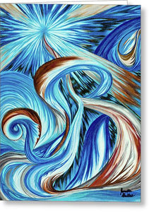 Blue Energy Burst - Greeting Card