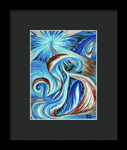 Blue Energy Burst - Framed Print