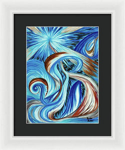 Blue Energy Burst - Framed Print