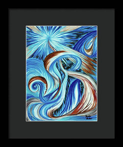 Blue Energy Burst - Framed Print