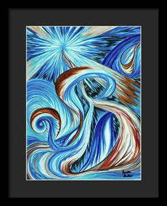 Blue Energy Burst - Framed Print