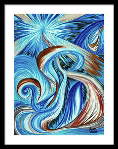 Blue Energy Burst - Framed Print