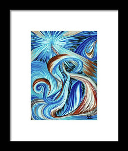 Blue Energy Burst - Framed Print