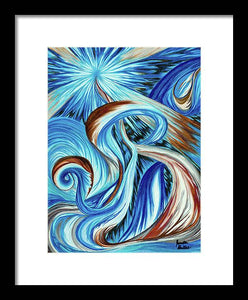 Blue Energy Burst - Framed Print