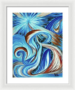 Blue Energy Burst - Framed Print