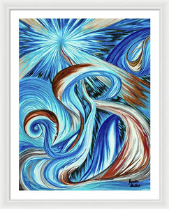 Blue Energy Burst - Framed Print