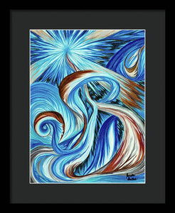 Blue Energy Burst - Framed Print