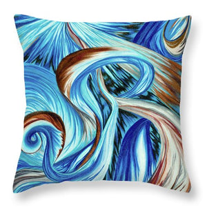 Blue Energy Burst - Throw Pillow
