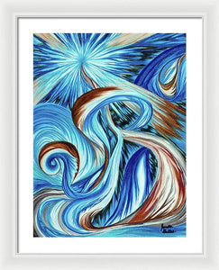 Blue Energy Burst - Framed Print