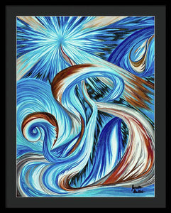 Blue Energy Burst - Framed Print