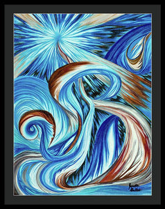 Blue Energy Burst - Framed Print