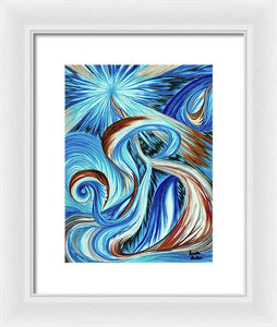 Blue Energy Burst - Framed Print