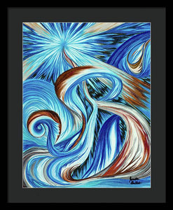 Blue Energy Burst - Framed Print