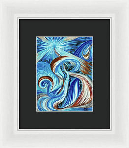 Blue Energy Burst - Framed Print