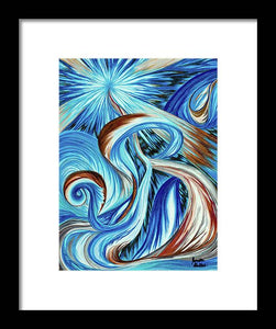 Blue Energy Burst - Framed Print