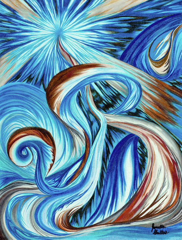 Blue Energy Burst - Art Print