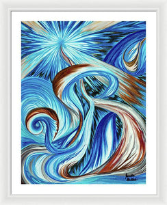 Blue Energy Burst - Framed Print