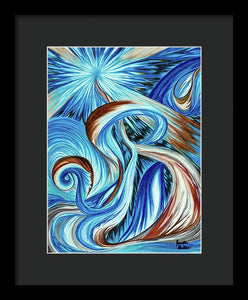 Blue Energy Burst - Framed Print