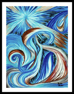 Blue Energy Burst - Framed Print