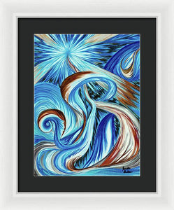 Blue Energy Burst - Framed Print