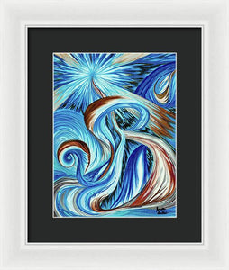 Blue Energy Burst - Framed Print