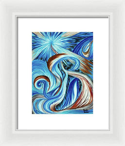 Blue Energy Burst - Framed Print