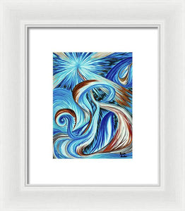 Blue Energy Burst - Framed Print