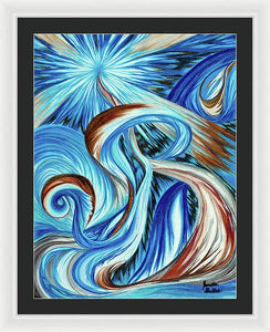 Blue Energy Burst - Framed Print