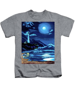 Lighthouse Moonlit Sky - Kids T-Shirt