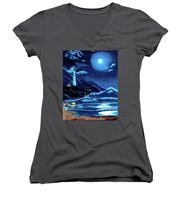 Load image into Gallery viewer, Lighthouse Moonlit Sky - Women's V-Neck
