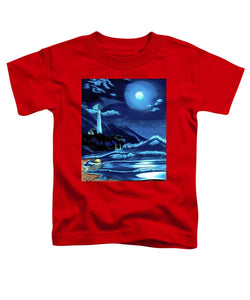 Lighthouse Moonlit Sky - Toddler T-Shirt