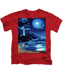 Lighthouse Moonlit Sky - Kids T-Shirt