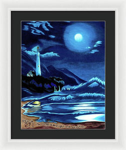 Lighthouse Moonlit Sky - Framed Print