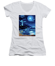 Load image into Gallery viewer, Lighthouse Moonlit Sky - Women's V-Neck
