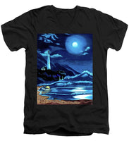 Load image into Gallery viewer, Lighthouse Moonlit Sky - Men's V-Neck T-Shirt
