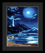 Load image into Gallery viewer, Lighthouse Moonlit Sky - Framed Print
