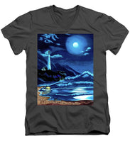 Load image into Gallery viewer, Lighthouse Moonlit Sky - Men's V-Neck T-Shirt
