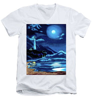 Load image into Gallery viewer, Lighthouse Moonlit Sky - Men's V-Neck T-Shirt
