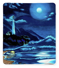 Load image into Gallery viewer, Lighthouse Moonlit Sky - Blanket
